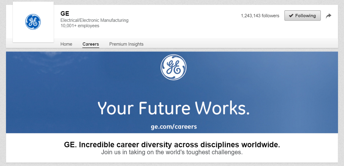 Top of GE's Linkedin Career page
